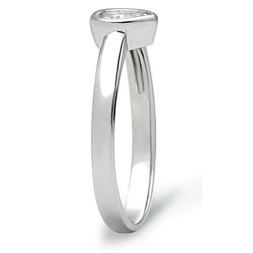 Rhodium Brass Ring with AAA Grade CZ  in Clear