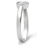 Rhodium Brass Ring with AAA Grade CZ  in Clear