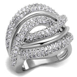 Rhodium Brass Ring with AAA Grade CZ  in Clear
