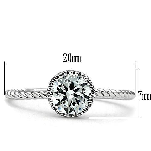 Rhodium Brass Ring with AAA Grade CZ  in Clear