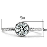 Rhodium Brass Ring with AAA Grade CZ  in Clear