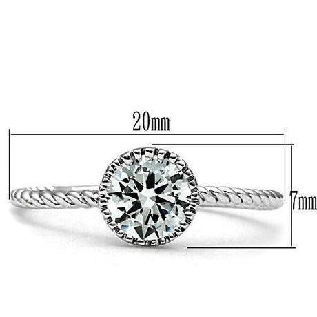 Rhodium Brass Ring with AAA Grade CZ  in Clear