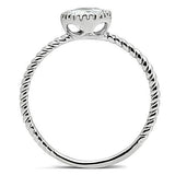 Rhodium Brass Ring with AAA Grade CZ  in Clear