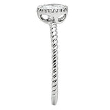 Rhodium Brass Ring with AAA Grade CZ  in Clear