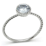 Rhodium Brass Ring with AAA Grade CZ  in Clear