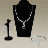 Rhodium Brass Jewelry Sets with AAA Grade CZ  in Clear