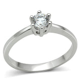 Rhodium Brass Ring with AAA Grade CZ  in Clear