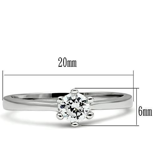 Rhodium Brass Ring with AAA Grade CZ  in Clear
