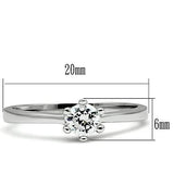Rhodium Brass Ring with AAA Grade CZ  in Clear