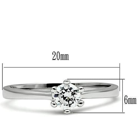 Rhodium Brass Ring with AAA Grade CZ  in Clear