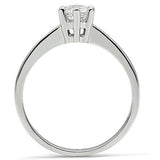Rhodium Brass Ring with AAA Grade CZ  in Clear
