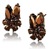 IP Coffee light Brass Earrings with AAA Grade CZ  in Light Coffee