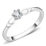 Rhodium Brass Ring with AAA Grade CZ  in Clear