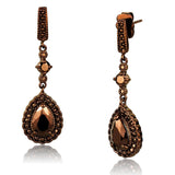 IP Coffee light Brass Earrings with AAA Grade CZ  in Light Coffee