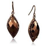 IP Coffee light Brass Earrings with AAA Grade CZ  in Light Coffee