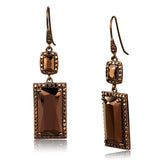 IP Coffee light Brass Earrings with AAA Grade CZ  in Light Coffee