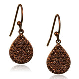 IP Coffee light Brass Earrings with AAA Grade CZ  in Light Coffee