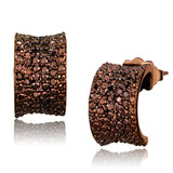 IP Coffee light Brass Earrings with AAA Grade CZ  in Light Coffee