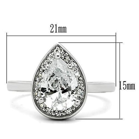 Rhodium Brass Ring with AAA Grade CZ  in Clear