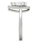 Rhodium Brass Ring with AAA Grade CZ  in Clear