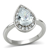 Rhodium Brass Ring with AAA Grade CZ  in Clear