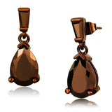 IP Coffee light Brass Earrings with AAA Grade CZ  in Light Coffee