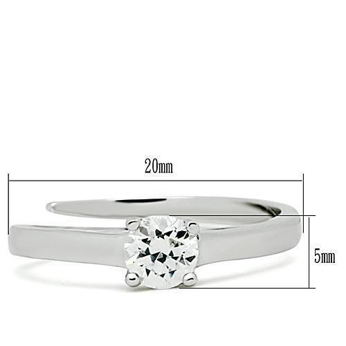 Rhodium Brass Ring with AAA Grade CZ  in Clear