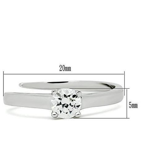 Rhodium Brass Ring with AAA Grade CZ  in Clear
