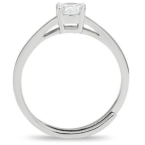 Rhodium Brass Ring with AAA Grade CZ  in Clear