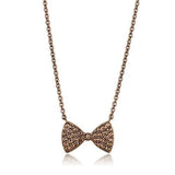 IP Coffee light Brass Chain Pendant with AAA Grade CZ  in Light Coffee