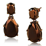 IP Coffee light Brass Earrings with AAA Grade CZ  in Light Coffee