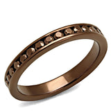 IP Coffee light Brass Ring with AAA Grade CZ  in Brown