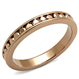 IP Rose Gold(Ion Plating) Brass Ring with AAA Grade CZ  in Metallic Light Gold