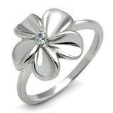 Rhodium Brass Ring with AAA Grade CZ  in Clear