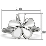 Rhodium Brass Ring with AAA Grade CZ  in Clear