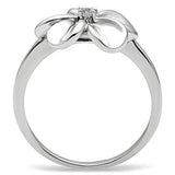 Rhodium Brass Ring with AAA Grade CZ  in Clear