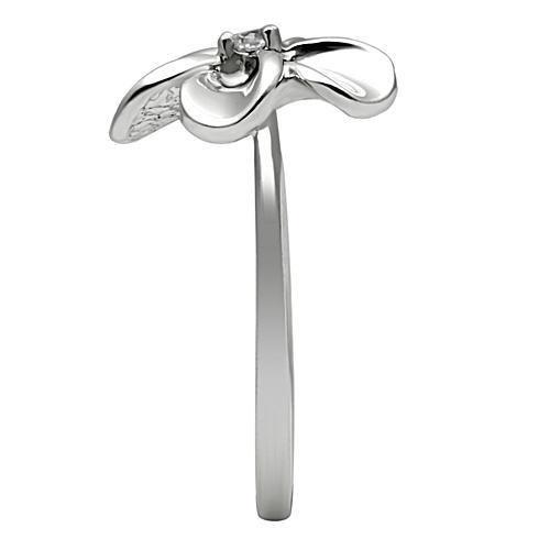 Rhodium Brass Ring with AAA Grade CZ  in Clear