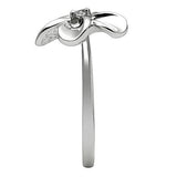 Rhodium Brass Ring with AAA Grade CZ  in Clear