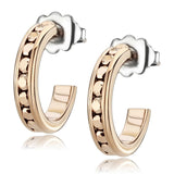 IP Rose Gold(Ion Plating) Brass Earrings with Top Grade Crystal  in Metallic Light Gold