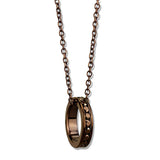 IP Coffee light Brass Chain Pendant with Top Grade Crystal  in Light Coffee