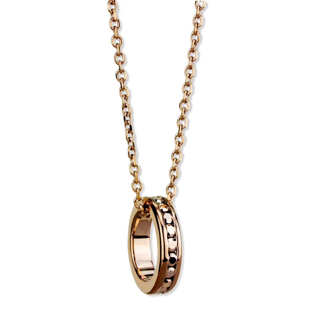IP Rose Gold(Ion Plating) Brass Chain Pendant with Top Grade Crystal  in Metallic Light Gold