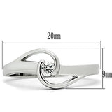 Rhodium Brass Ring with AAA Grade CZ  in Clear