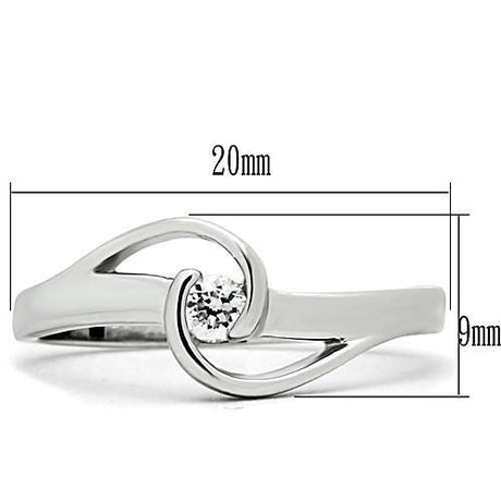 Rhodium Brass Ring with AAA Grade CZ  in Clear