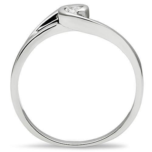 Rhodium Brass Ring with AAA Grade CZ  in Clear