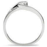 Rhodium Brass Ring with AAA Grade CZ  in Clear