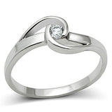 Rhodium Brass Ring with AAA Grade CZ  in Clear