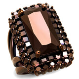 IP Coffee light Brass Ring with AAA Grade CZ  in Light Coffee