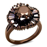 IP Coffee light Brass Ring with AAA Grade CZ  in Light Coffee