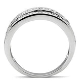 Rhodium Brass Ring with AAA Grade CZ  in Jet