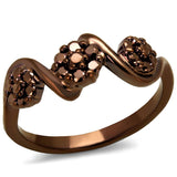 IP Coffee light Brass Ring with AAA Grade CZ  in Light Coffee